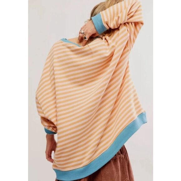 We The Free x FP OB1717006 Women's Sz L Classic Striped Crewneck Sweatshirt - Picture 6 of 6